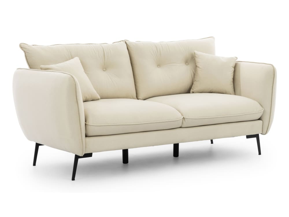 Wohnli Möbelsuche - Modernes Sofa 3-Sitzer aus Beige Samt-Stoff