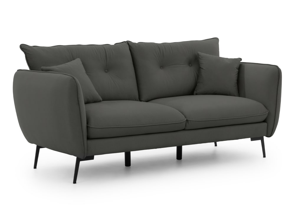 Wohnli Möbelsuche - Modernes Sofa 3-Sitzer aus Dunkelgrau Samt-Stoff