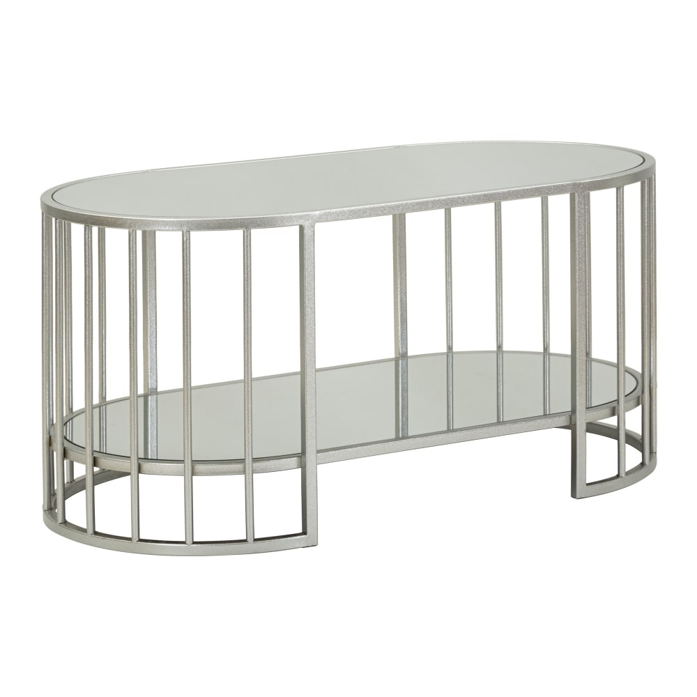 wohnli-moebel-suche-M25074031 Wohnli Möbelsuche - Couchtisch aus silbernem Metall und Glas cm 90x50x45