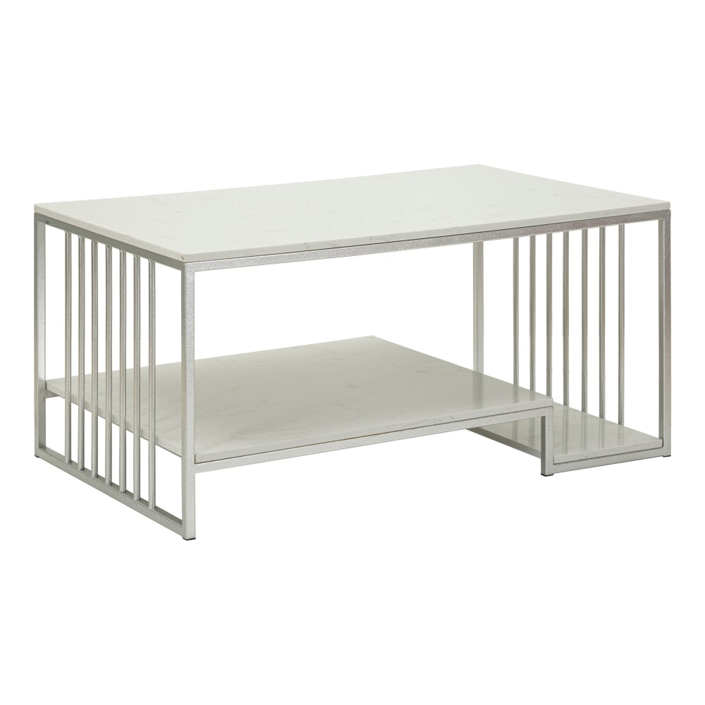 wohnli-moebel-suche-M25074032 Wohnli Möbelsuche - Couchtisch aus silbernem Metall und Marmor cm 90x60x45