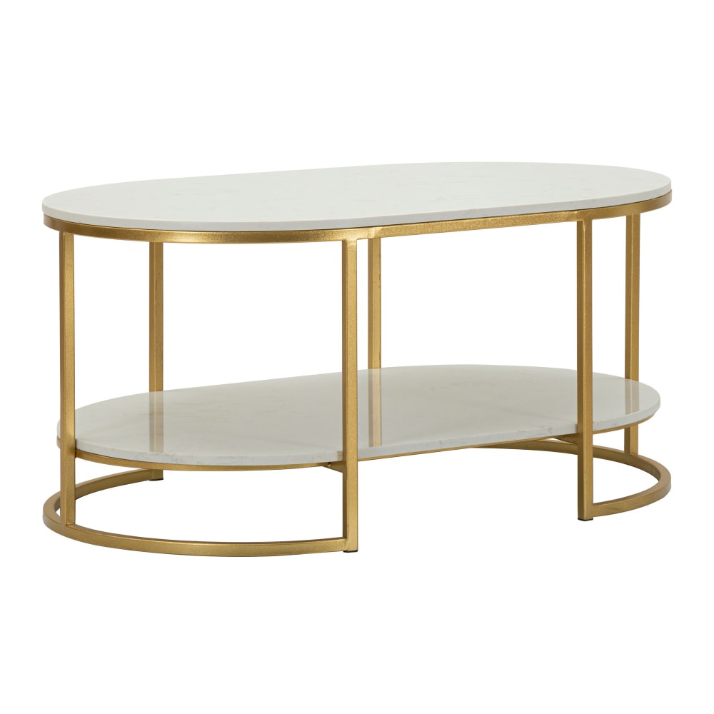 wohnli-moebel-suche-M25074033 Wohnli Möbelsuche - Couchtisch aus goldenem Metall und Marmor cm 90x60x45