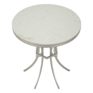 wohnli-moebel-suche-M25074035-1 Couchtisch aus silbernem Metall und Marmor cm ø 56x68 56x68x56cm Metall Silber Mauro Ferretti Möbel Wohnzimmermöbel Couchtische
