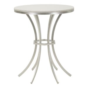 wohnli-moebel-suche-M25074035 Wohnli Möbelsuche - Couchtisch aus silbernem Metall und Marmor cm ø 56x68