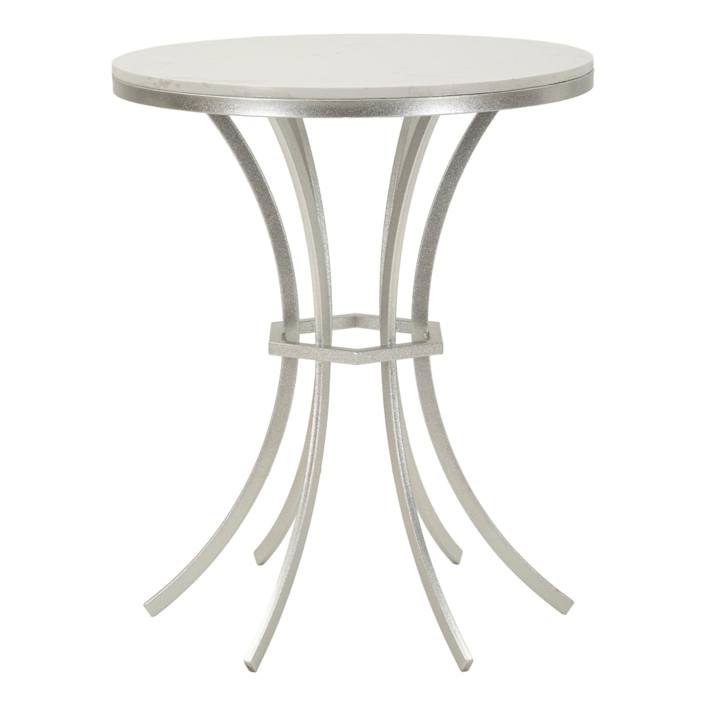 wohnli-moebel-suche-M25074035 Wohnli Möbelsuche - Couchtisch aus silbernem Metall und Marmor cm ø 56x68