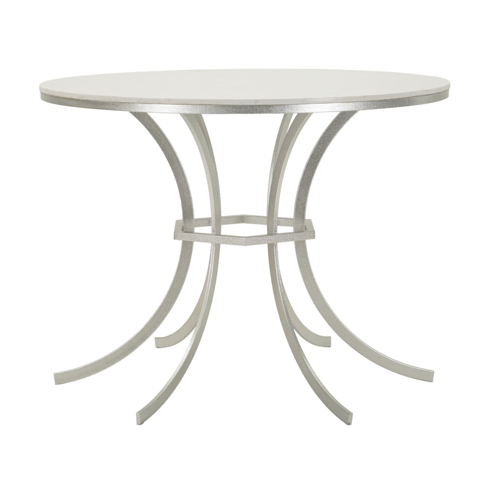 wohnli-moebel-suche-M25074072 Wohnli Möbelsuche - Esstisch aus silbernem Metall und Marmor cm ø 100x76