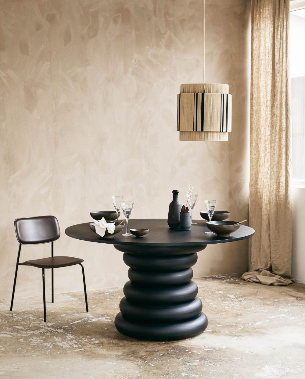 140x77x140cm Spanplatte Schwarz Nordal Möbel Esszimmermöbel Esstische