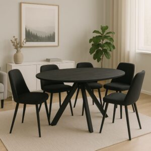 150x76x150cm Holz Schwarz Benoa Möbel Esszimmermöbel Esstische