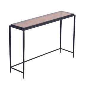 Wohnli Möbelsuche - Große Konsole aus Rauchglas und schwarzem Metall L110 cm