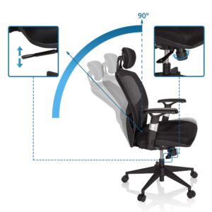 66x139x65cm Stoff Schwarz hjh OFFICE Möbel Büromöbel Bürostühle