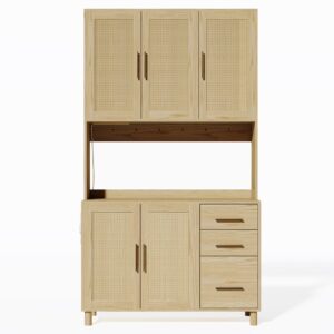 wohnli-moebel-suche-M25074827 Wohnli Möbelsuche - Hohe Vitrine in Holz- und Rattanoptik