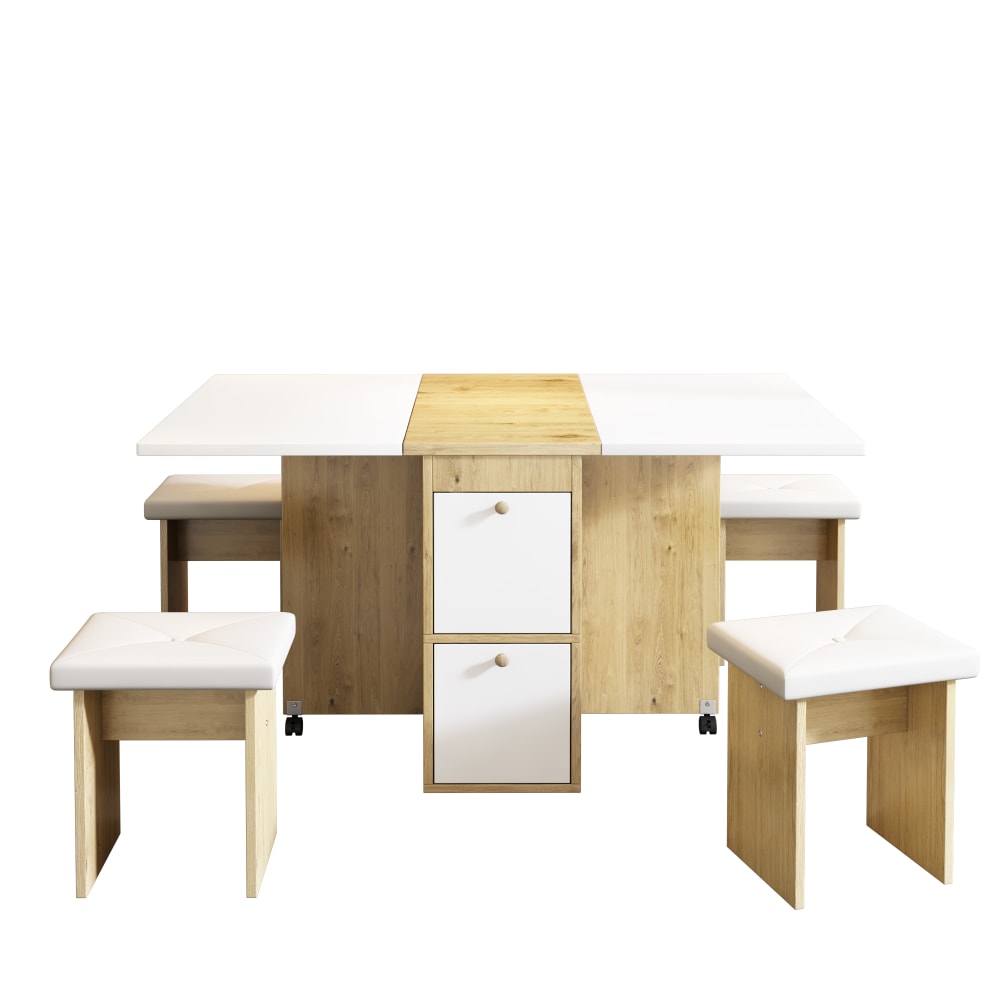wohnli-moebel-suche-M25074845 Wohnli Möbelsuche - Esstisch und 4 Hocker in Eichenoptik