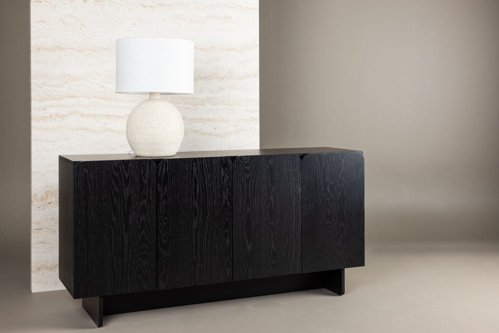 45x80x160cm Spanplatte Schwarz Vind Möbel Esszimmermöbel Sideboards, Highboards & niedrige Anrichten