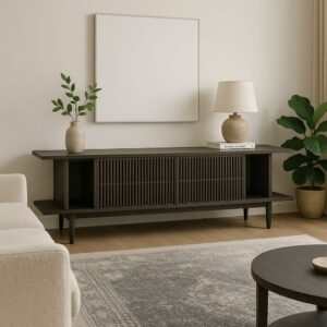 40x75x175cm Spanplatte Braun Njordec Möbel Esszimmermöbel Sideboards, Highboards & niedrige Anrichten