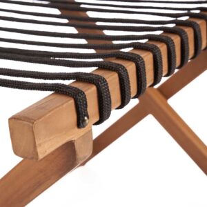 Hocker aus Teakholz und Stoff 80x50 80x50x55cm Holz Beige Bazar Bizar Möbel Schlafzimmermöbel Kleiderständer