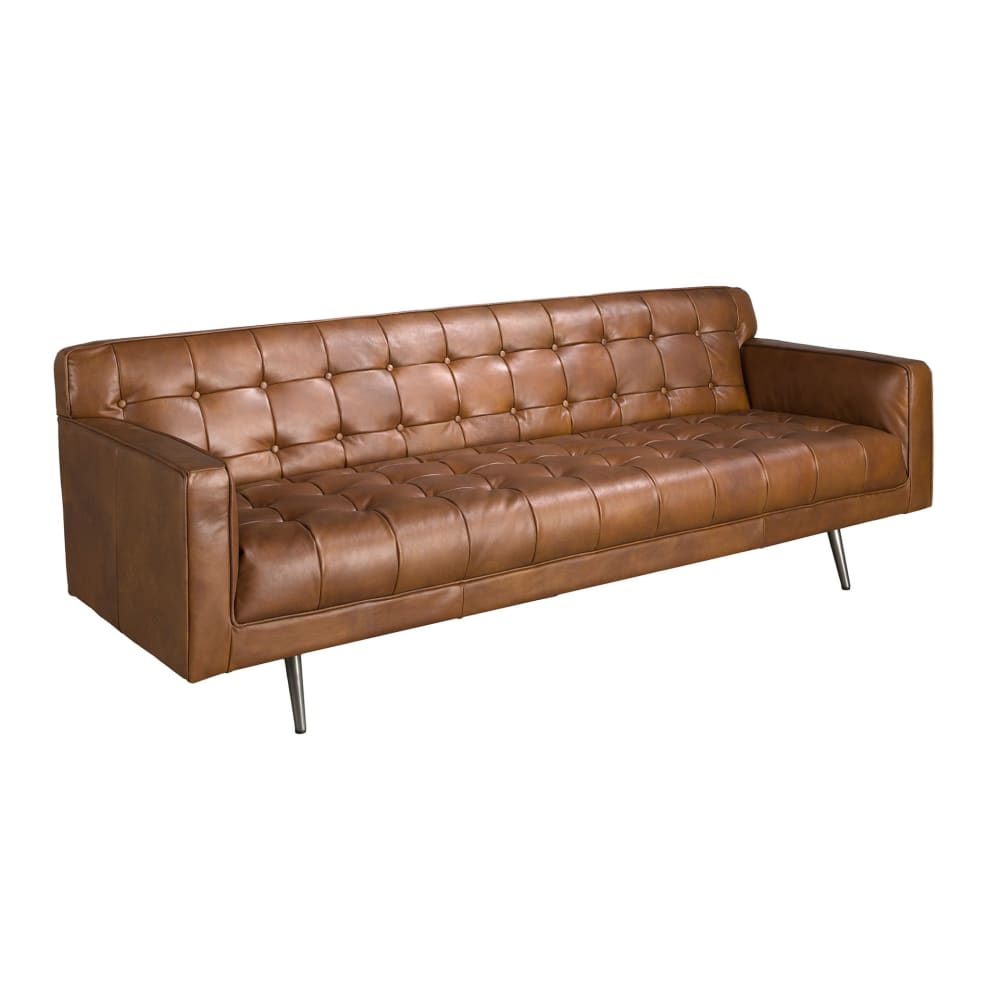 Wohnli Möbelsuche - Chester 3-Sitzer-Sofa aus dunkelbraunem Leder