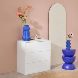 wohnli-moebel-suche-M25075096-1 Aufbewahrungsmodul weißes Holzdekor 3 Schubladen 70x70x35cm Spanplatte Weiß sweeek Möbel Schlafzimmermöbel Kommoden