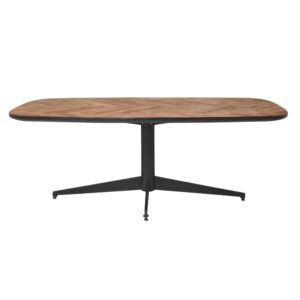 Wohnli Möbelsuche - Tisch aus recyceltem Teakholz und braunem sowie schwarzem Metall