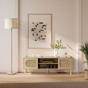 TV-Schrank 2 türen Eichefarbe 140x48x40cm Spanplatte Braun HOMN Möbel Wohnzimmermöbel TV-Möbel