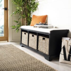 wohnli-moebel-suche-M25076274-1 Bänke kiefernholz aus schwarz 41x51x119cm Holz Schwarz Safavieh Möbel Esszimmermöbel Sitzbank und Holzbank
