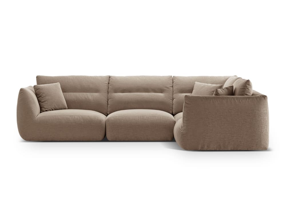 wohnli-moebel-suche-M25076683 Wohnli Möbelsuche - 5-Sitzer rechtes modulares Ecksofa aus strukturiertem Stoff sandfarben