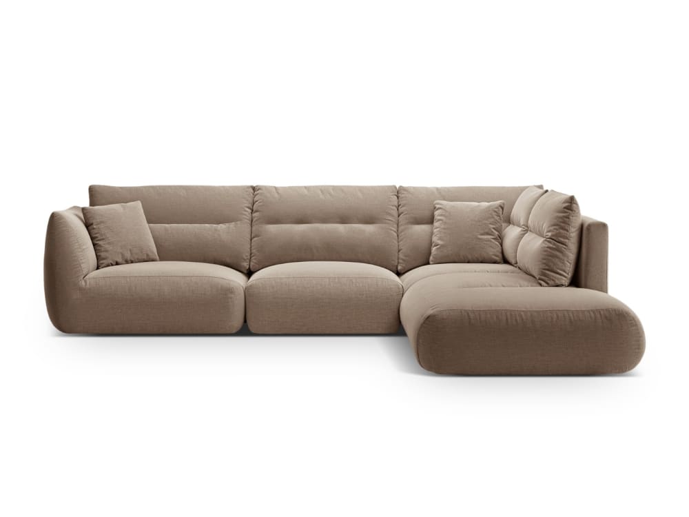 wohnli-moebel-suche-M25076698 Wohnli Möbelsuche - 7-Sitzer rechtes modulares Ecksofa aus strukturiertem Stoff sandfarben