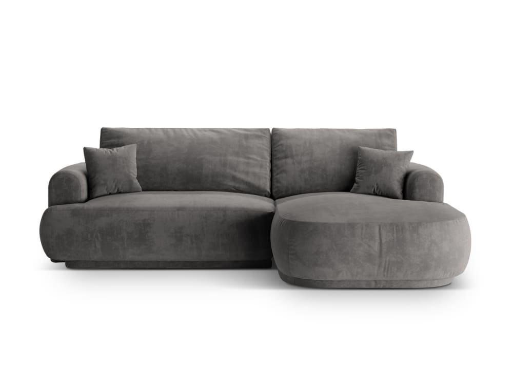 wohnli-moebel-suche-M25076705 Wohnli Möbelsuche - 5-Sitzer rechtes Schlafsofa mit Stauraum aus Samt grau