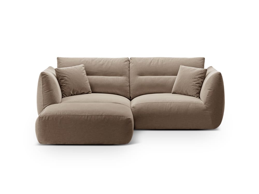 Wohnli Möbelsuche - 3-Sitzer modulares Ecksofa aus strukturiertem Stoff sandfarben