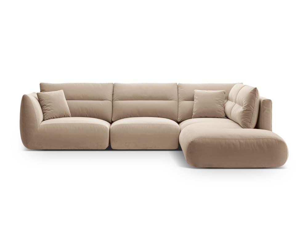 wohnli-moebel-suche-M25076733 Wohnli Möbelsuche - 7-Sitzer Ecksofa rechts aus Samt mandelbeige