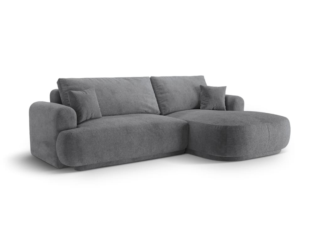 5-Sitzer rechtes Schlafsofa mit Stauraum aus strukturiertem Stoff grau 271x94x174cm Stoff Grau CXL by Christian Lacroix Sofas und Sessel Sofas Ecksofas
