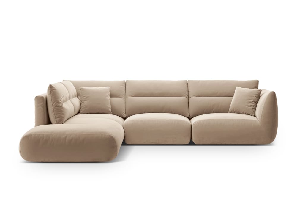 wohnli-moebel-suche-M25076760 Wohnli Möbelsuche - 7-Sitzer Ecksofa links aus Samt mandelbeige