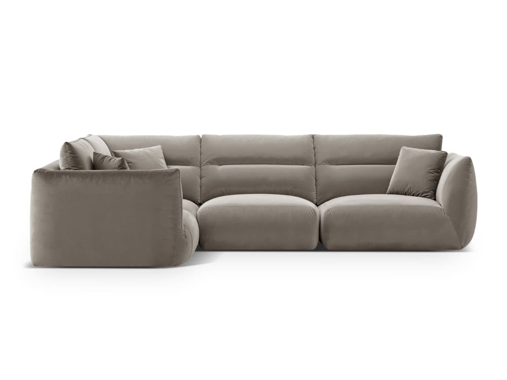 Wohnli Möbelsuche - 5-Sitzer Ecksofa links aus Samt beton