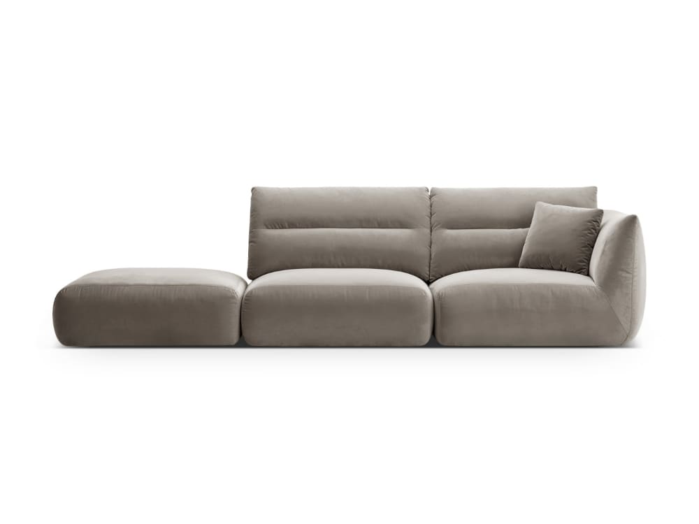 Wohnli Möbelsuche - 4-Sitzer modulares Sofa links aus Samt beton
