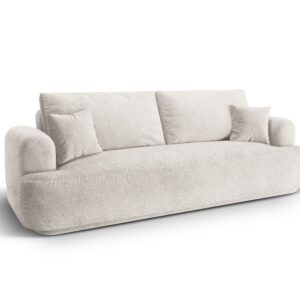 wohnli-moebel-suche-M25076945-1 3-Sitzer Schlafsofa mit Bettkasten aus strukturiertem Stoff beige 253x94x108cm Stoff Beige CXL by Christian Lacroix Sofas und Sessel Sofas Schlafsofas