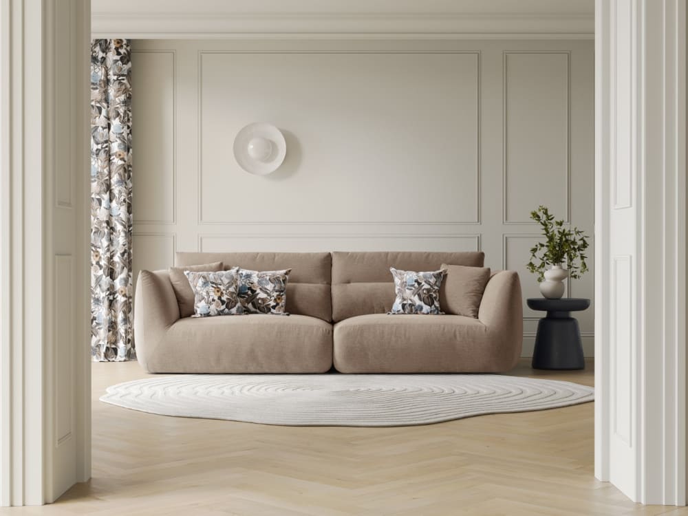 4-Sitzer modulares Sofa aus Chenille-Stoff sandfarben 264x90x107cm Stoff Braun CXL by Christian Lacroix Sofas und Sessel Sofas 2-Sitzer-Sofas & 3-Sitzer-Sofas