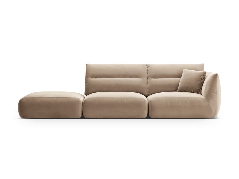 wohnli-moebel-suche-M25076951 Wohnli Möbelsuche - 4-Sitzer modulares Sofa links aus Samt mandelbeige