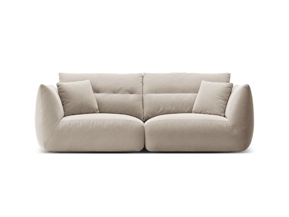 Wohnli Möbelsuche - 3-Sitzer modulares Sofa aus Chenille-Stoff leichtes beige
