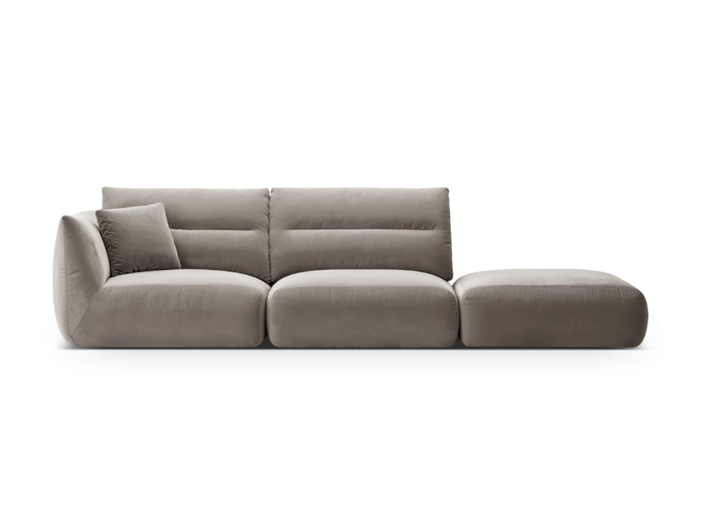 Wohnli Möbelsuche - 4-Sitzer modulares Sofa rechts aus Samt beton
