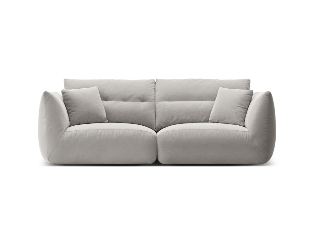 Wohnli Möbelsuche - 3-Sitzer modulares Sofa aus Chenille-Stoff hellgrau