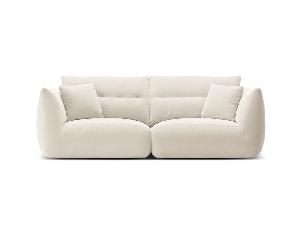 Wohnli Möbelsuche - 3-Sitzer modulares Sofa aus Chenille-Stoff elfenbein