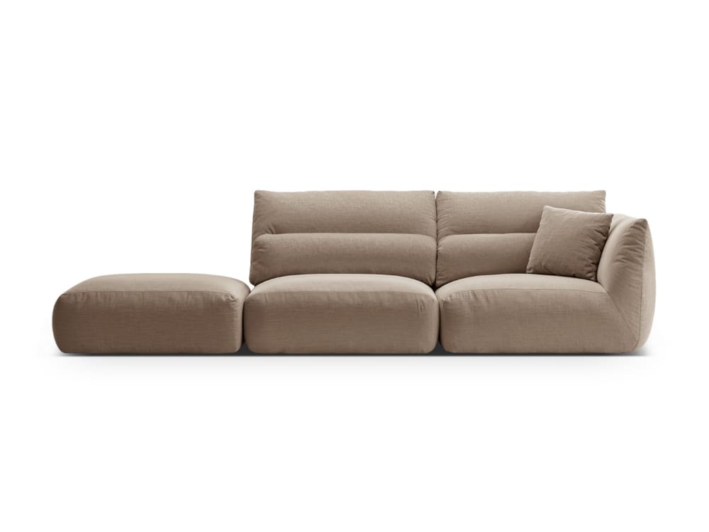 wohnli-moebel-suche-M25076988 Wohnli Möbelsuche - 4-Sitzer modulares Sofa links aus strukturiertem Stoff sandfarben