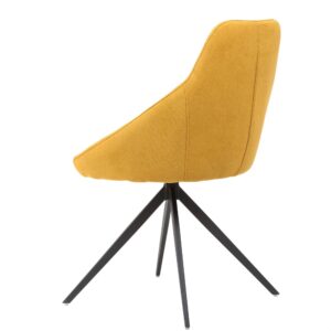 wohnli-moebel-suche-M25077620-1 Esszimmer-Drehstuhl mit schwarzen Beinen und senfgelbem Stoffbezug 55x85x59cm PES - Polyester Beige Koketto Home Möbel Esszimmermöbel Stühle