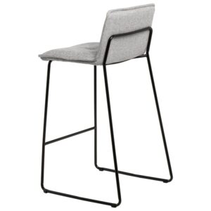 wohnli-moebel-suche-M25077644-1 Hoher Hocker hellgrauer Kunstledersitz metallische Beine 53x94x49cm PES - Polyester Grau Koketto Home Möbel Wohnzimmermöbel Hocker