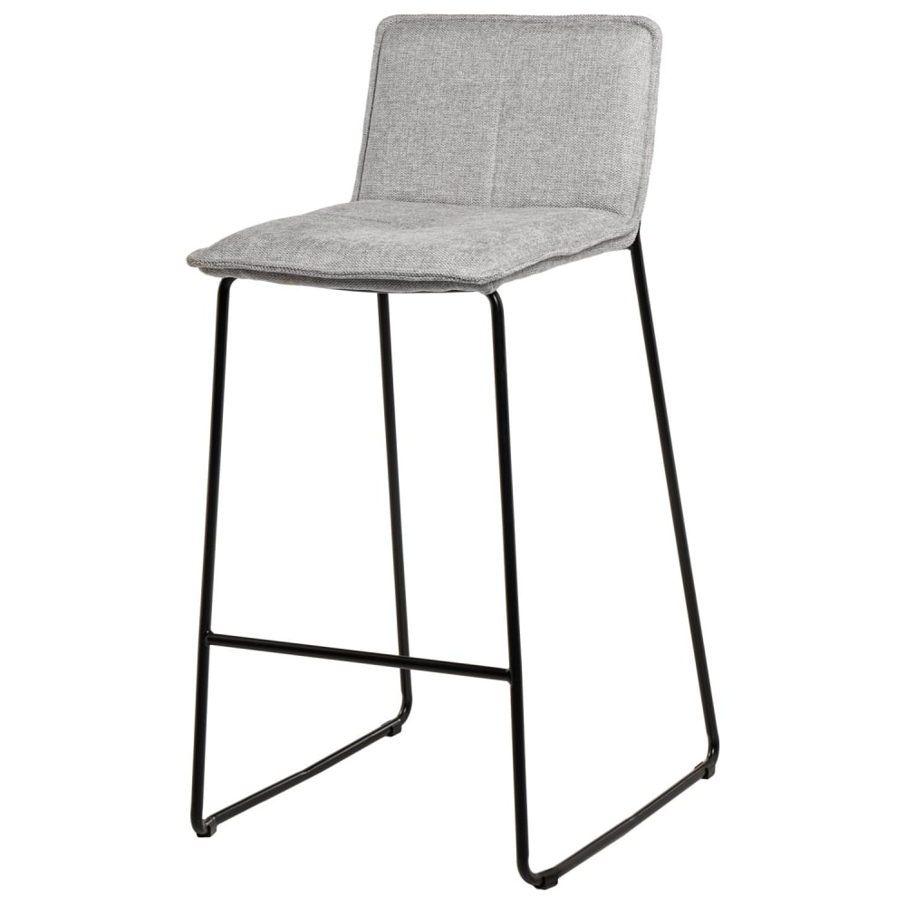 wohnli-moebel-suche-M25077644 Wohnli Möbelsuche - Hoher Hocker hellgrauer Kunstledersitz metallische Beine