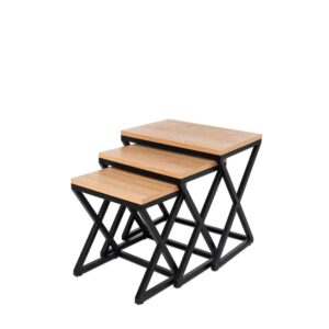 wohnli-moebel-suche-M25077645 Wohnli Möbelsuche - Couchtisch-Set Eichenholz und schwarze Beine