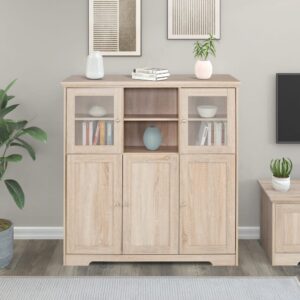 wohnli-moebel-suche-M25077713-1 Anrichte mit 5 Türen in Eikenoptik 39x125x118cm Spanplatte Braun Loft24 Möbel Esszimmermöbel Sideboards, Highboards & niedrige Anrichten