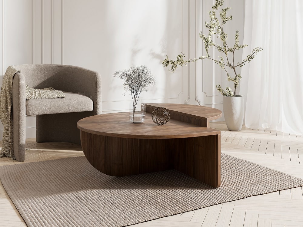 90x35x85cm Spanplatte Braun vente-unique.com Möbel Wohnzimmermöbel Couchtische