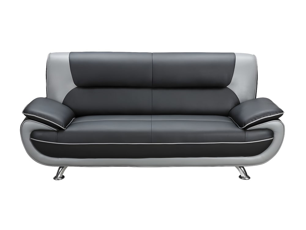 209x91x89cm PVC und Synthetik Grau vente-unique.com Sofas und Sessel Sofas 2-Sitzer-Sofas & 3-Sitzer-Sofas