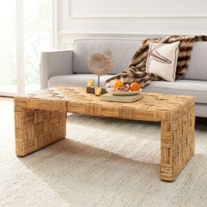 Couchtische Aus Rattan Neutralfarben 120x45x65cm Rattan Beige Safavieh Möbel Wohnzimmermöbel Couchtische
