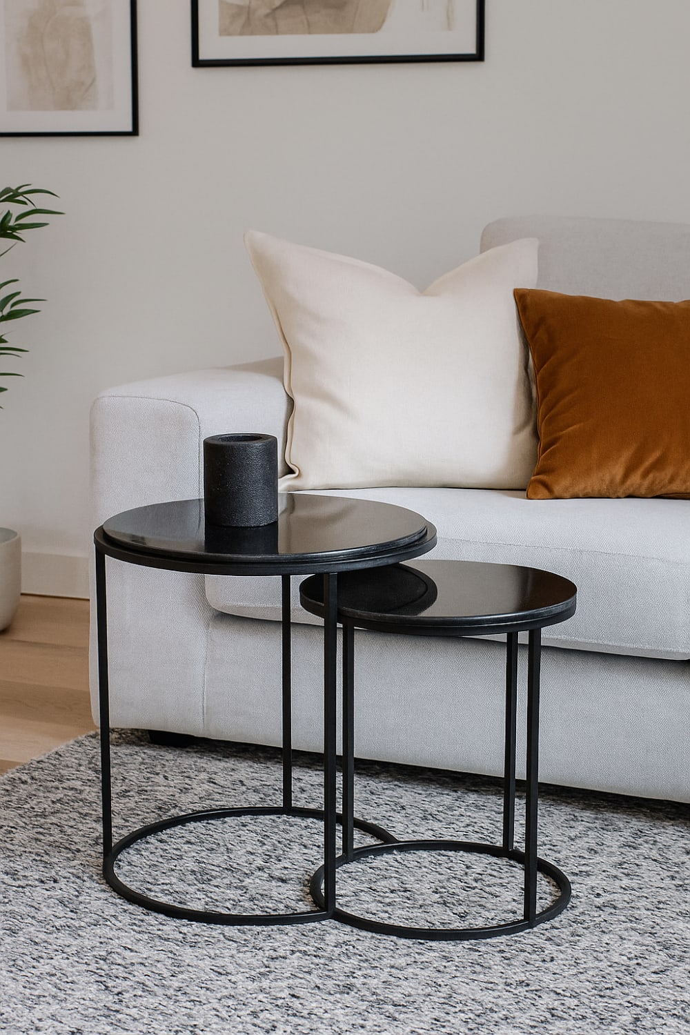 49x55x49cm Metall Schwarz Benoa Möbel Wohnzimmermöbel Beistelltische