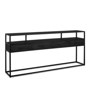 30x78x180cm Holz Schwarz Benoa Möbel Esszimmermöbel Sideboards, Highboards & niedrige Anrichten